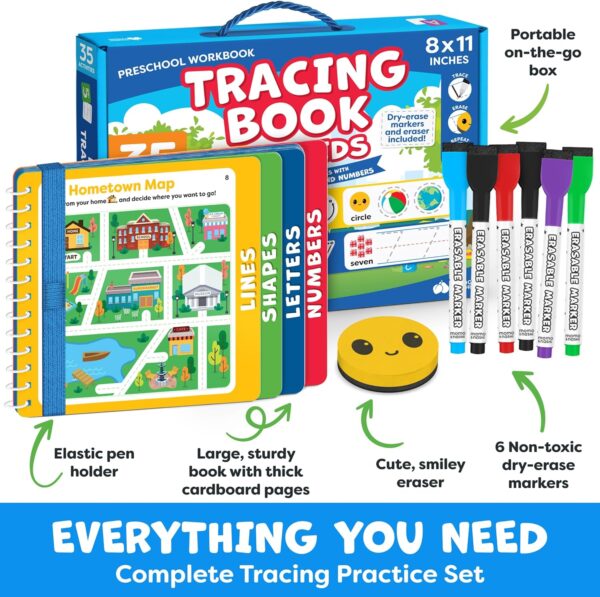 Preschool Learning Activities - Tracing Books for Kids Ages 3-5 - Toddler Handwriting Practice - Letter Tracing for Kids Preschool Kindergarten Workbooks 3-4, 4-5 - Learning Books for 3-4 Year Olds - Image 3