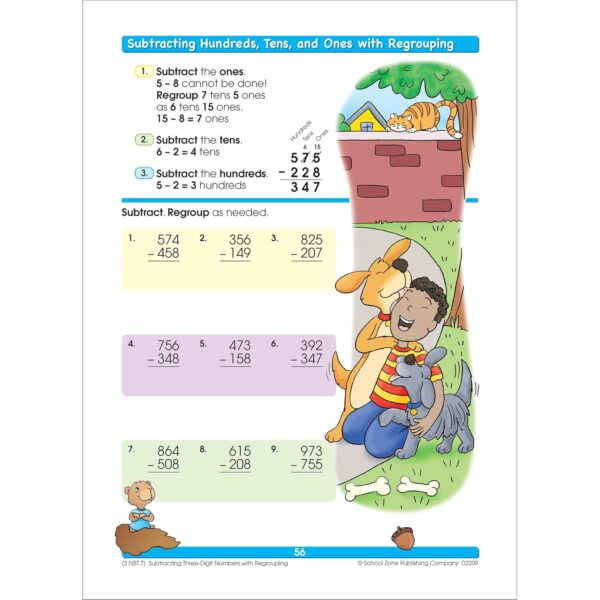 School Zone Addition and Subtraction Workbook: 1st Grade Math, Place Value, Regrouping, Fact Tables, and More (School Zone I Know It!® Workbook Series) - Image 7