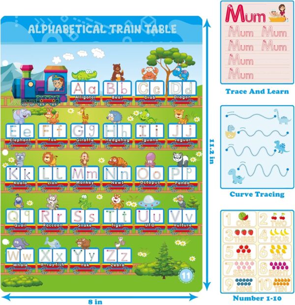 60 Pages Preschool Learning Activities Handwriting Practice Book for Kids, Educational Montessori Toys for 3 4 5 6 Year Old Kindergarten Learning Game Autism Materials Busy Book for Toddlers - Image 6