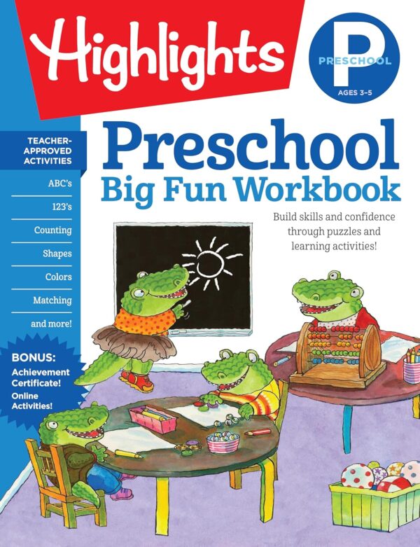 Preschool Big Fun Workbook: 256-Page Preschool Activity Book Full of Preschool Math, Language Arts, Writing Practice, Shapes Practice, Puzzles and More (Highlights™ Big Fun Activity Workbooks) - Image 2