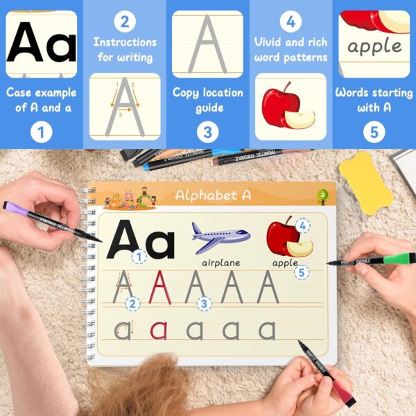 Preschool Learning Activities - Tracing Books for Kids Ages 3-5 - Toddler Handwriting Practice - Letter Tracing for Kids Preschool Kindergarten Workbooks 3-4, 4-5 - Learning Books for 3-4 Year Olds - Image 7