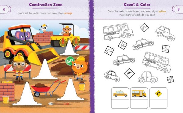 Preschool Activity Book Trucks, Cars, and Airplanes: 80 Games to Learn Letters, Numbers, Colors, and Shapes (School Skills Activity Books) - Image 3