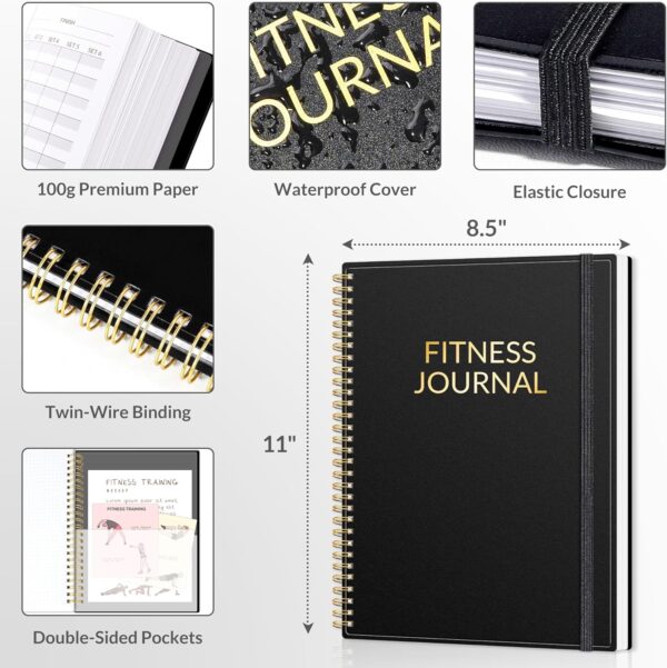 Fitness Journal Workout Planner for Men & Women, A4(8.5" x 11") Workout Journal Log Book Planner for Track Gym Essentials, Home Workouts, Track Progress, Achieve Goals, Black - Image 7