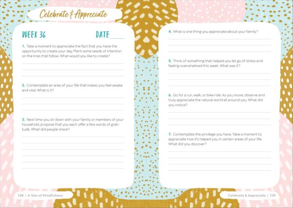 A Year of Mindfulness: A 52-Week Guided Journal to Cultivate Peace and Presence (A Year of Reflections Journal) - Image 6