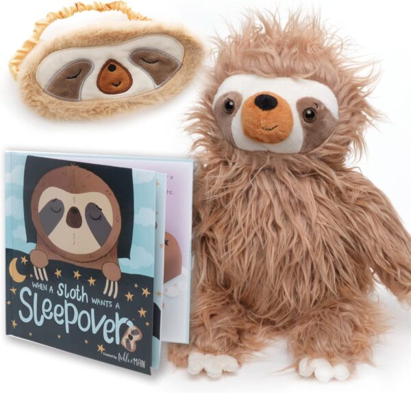 Tickle & Main Sloth Sleepover Gift Set, 3-Piece Set Includes Plush Sloth Stuffed Animal, Illustrated Storybook, and Child’s Sleep Mask, for Children Ages 3 and Up - Image 2