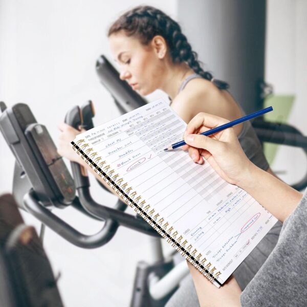 Fitness Journal Workout Planner for Men & Women, A4(8.5" x 11") Workout Journal Log Book Planner for Track Gym Essentials, Home Workouts, Track Progress, Achieve Goals, Black - Image 8