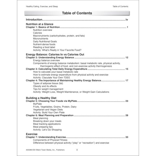 Mark Twain Healthy Eating, Exercise, and Sleep Mindfulness Workbook for Teens, Health and Fitness, Mental Health, Growth Mindset & Nutrition Book, Health and Wellness Workbooks for Teens and Pre-Teens - Image 4
