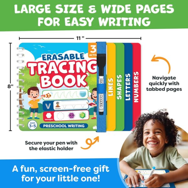 Preschool Learning Activities - Tracing Books for Kids Ages 3-5 - Toddler Handwriting Practice - Letter Tracing for Kids Preschool Kindergarten Workbooks 3-4, 4-5 - Learning Books for 3-4 Year Olds - Image 7