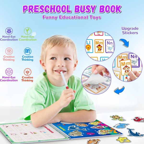 Busy Book for Toddlers 3+, Preschool Learning Activities with 30 Themes Prek Preschool Workbooks, Montessori Educational Learning Toys Activity Books for Christmas Birthdays Gifts Boys Girls - Image 5