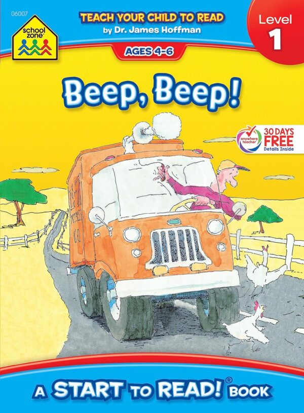 School Zone - Beep, Beep!, Start to Read!® Book Level 1 - Ages 4 to 6, Rhyming, Early Reading, Vocabulary, Simple Sentence Structure, Picture Clues, and More (School Zone Start to Read!® Book Series) - Image 2
