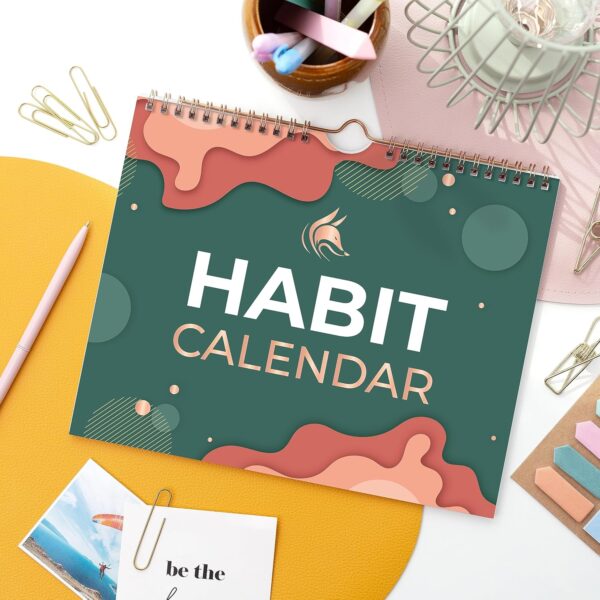 Clever Fox Habit Calendar Circle – 2-Year Inspirational Habit Tracker for Atomic Habits – Colorful Habit & Goal Planner Journal to Boost Productivity & Become Your Best Self – Dark Green & Red - Image 6