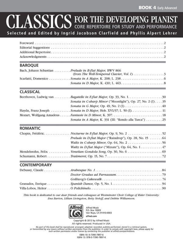 Classics for the Developing Pianist, Bk 4: Core Repertoire for Study and Performance - Image 3