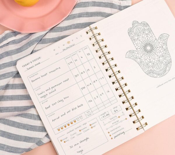 Kunitsa Co. Food and Exercise Journal for Women - Track Meals, Nutrition, and Weight Loss, 90 Days, Pink, 8.5 x 6 Inches - Image 4