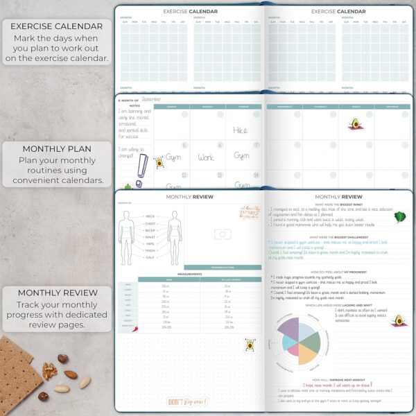 Clever Fox Meal Planner PRO – Weekly Meal Prep Journal with Grocery List & Weigh Loss Tracker – Diet, Fitness & Welness Log Book – Nutrition Diary Notebook – Lasts 12 Months, 7x10” (Mystic Blue) - Image 5