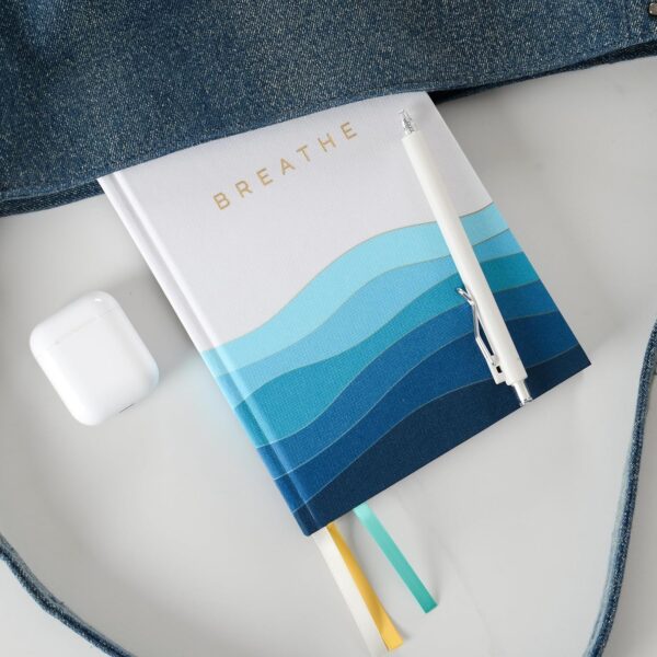 Mental Health Journal – Ideal for Grounding, Reflection & Healing – Discreet & Portable – made from Recycled Plastic Products –White, Blue, Gold - Image 8