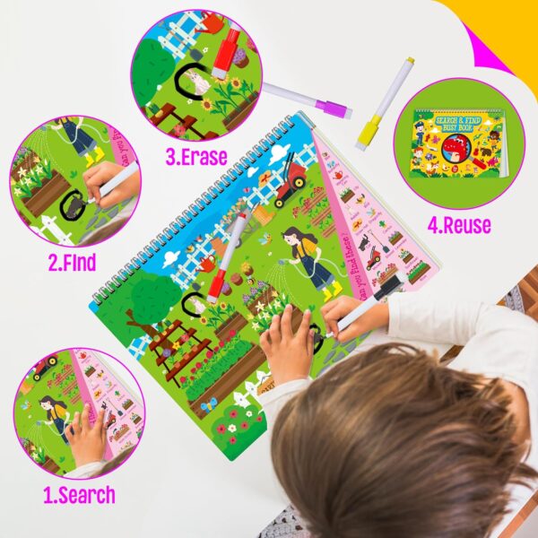 SpriteGru Search & Find Book, 30 Different Themes 32 Pages Activities Book, Montessori Learning Toy Educational Game Autism Sensory Toys for Preschool Girls and Boys Ages 3, 4, 5, 6 - Image 4