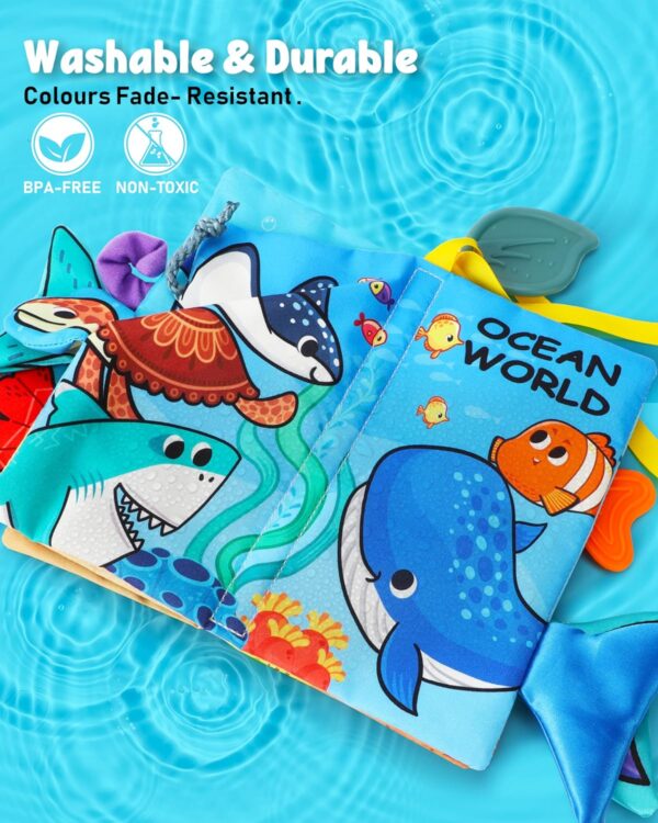 Crinkle Books for Babies | Baby Books with Teethers | Early Learning Stroller Toy | Touch and Feel Baby Books | Crinkle Toys for Baby | Baby Books 0-6 Months | Soft Books for Babies 0-12 Months - Image 8