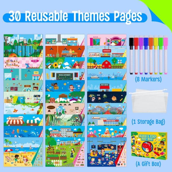 SpriteGru Search & Find Book, 30 Different Themes 32 Pages Activities Book, Montessori Learning Toy Educational Game Autism Sensory Toys for Preschool Girls and Boys Ages 3, 4, 5, 6 - Image 3