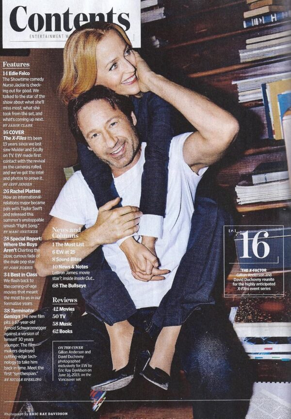 Gillian Anderson & David Duchovny (The X-Files) l Edie Falco l Rachel Platten - Entertainment Weekly Magazine - Image 3